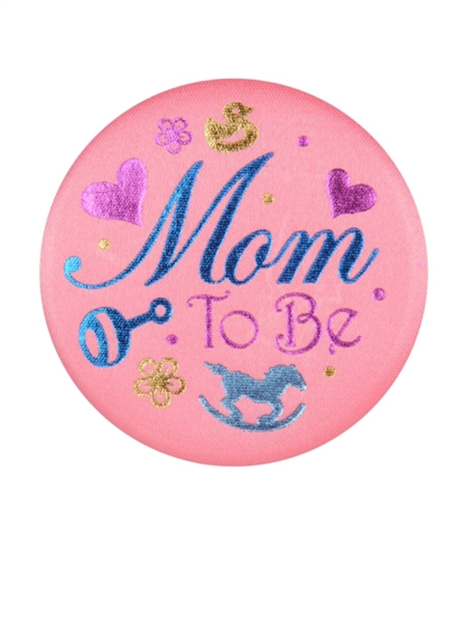 Beistle Club Pack of 6 Pink Mom To Be Satin Decorative Baby Shower Buttons 2"